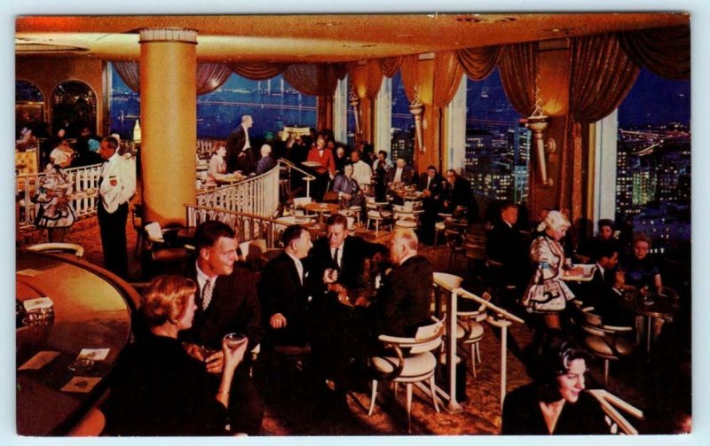 3 Postcards SAN FRANCISCO, CA ~ FAIRMONT HOTEL Crown Room & Lobby c1950s-60s 