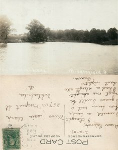 MIDDLEFIELD OHIO MINERAL LAKE ANTIQUE 1909 RPPC REAL PHOTO POSTCARD