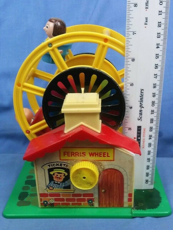 Vintage Plastic Wind Up Musical Ferris Wheel Toy Made In Hong Kong 1970/80s 