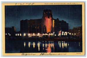 1948 Night View Mayfair Theatre Asbury Park New Jersey NJ Vintage Postcard