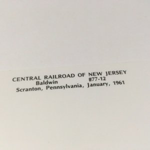 Jersey New Railroad Central Postcard 1961 Scranton Pennsylvania Baldwin Babyface 