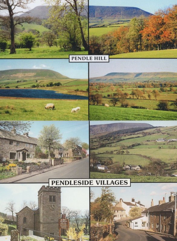 Pendleside Villages Pendle Hill Lancashire 2x Postcard s