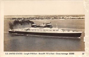 SS United States United States Line Writing on back, missing stamp 