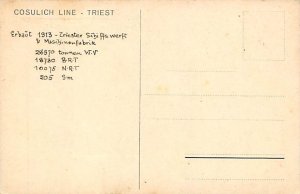 Triest Cosulich Line Ship Unused 