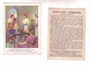 Baptist Picture Lesson 1927 Daniel Chooses Food, Collectable Christian Card