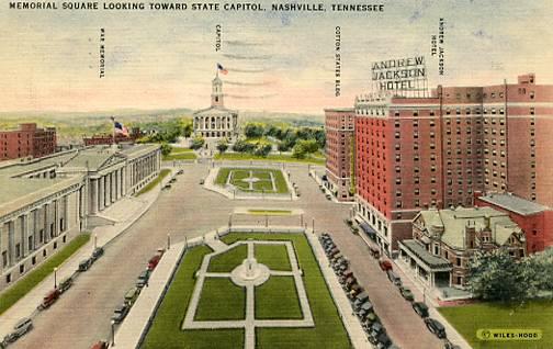 TN - Nashville, Memorial Square Looking Toward Capitol