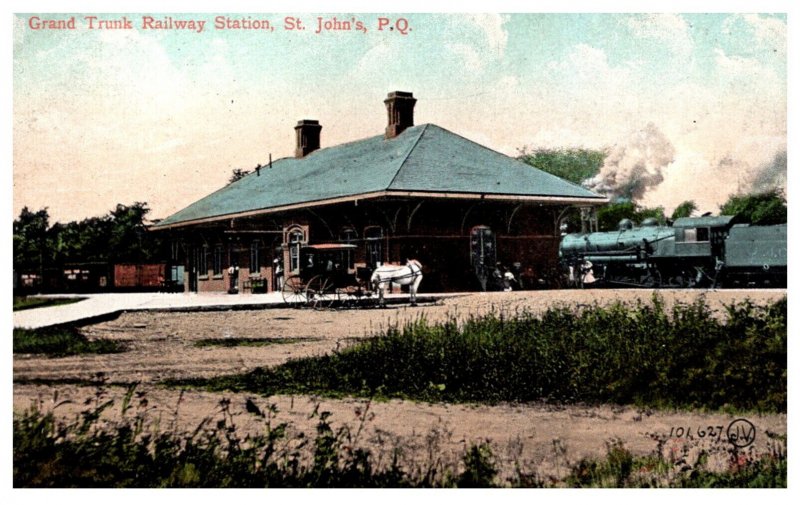 Quebec  St.John's Grand Trunk Railway Station with a Train