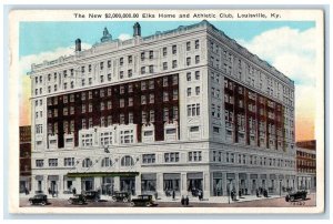 1928 New Elks Home Athletic Club Exterior Building Louisville Kentucky Postcard