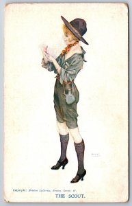 Artist Raphael Kirchner~Glamour Girl Is “The Scout”~Canteen Hat & Scarf~c1910