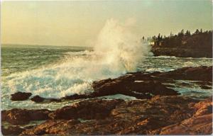 Surf against rocks Cape Newagen Boothbay Harbor Region in Maine