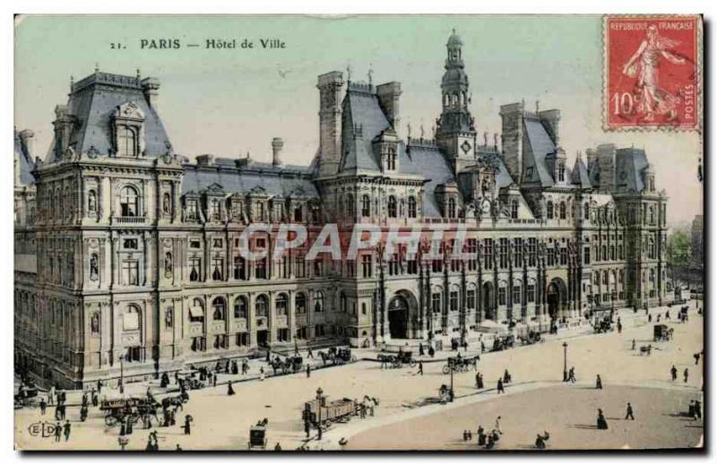 Paris - 4 - Town Hall Old Postcard