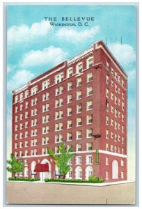 1955 The Bellevue Hotel & Restaurant Building Entrance Washington DC Postcard