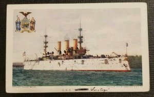 1907 Mint Postcard US Navy Armored Cruiser USS New York Saratoga ACR 2