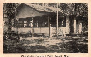 Vintage Postcard Windwhistle Butternut Point Residential House Pequot Minnesota