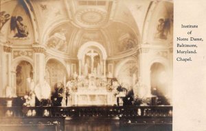 Baltimore Maryland Notre Dame Chapel Interior Real Photo Postcard AA29022