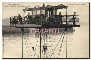 Postcard Old Saint Malo Rolling Bridge at low tide