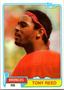 1981 Topps Football Card Tony Reed Denver Broncos sk60077