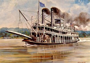 Steamer Senator Cordill on the Mississippi River  (Continental Size)