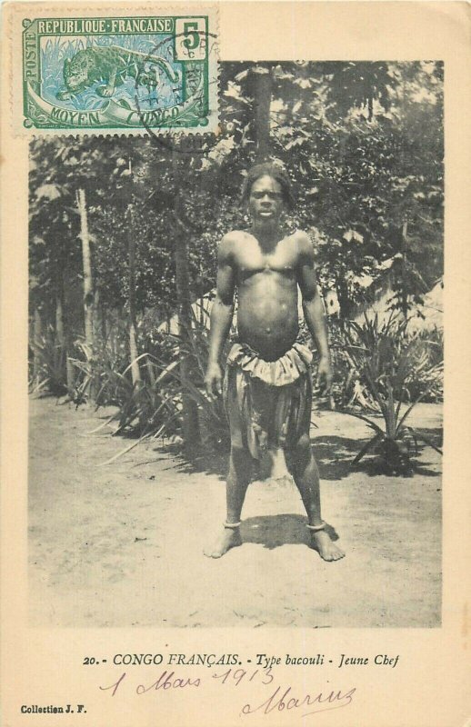 French Congo Bacouli native ethnic type young chief 1913 