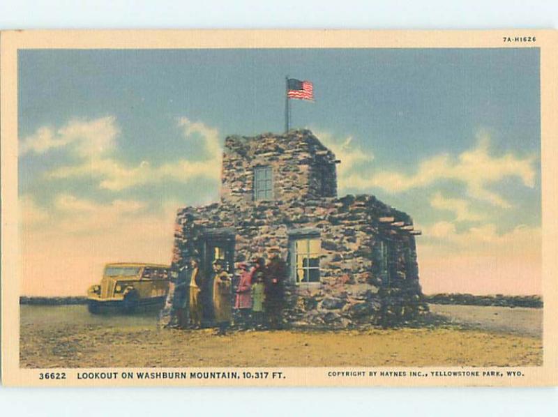 Linen LOOKOUT BUILDING ON MOUNT WASHBURN Yellowstone National Park WY H5370