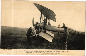 CPA Concours Militaire REIMS Octobre 1911 Breguet sur Biplan Breguet (245508)