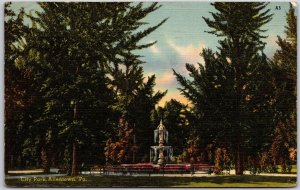 1944 City Park Allentown Pennsylvania PA Fountain Tree Shades Posted Postcard