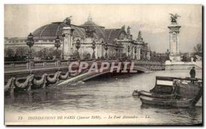 Old Postcard From Paris Floods The Alexander Bridge