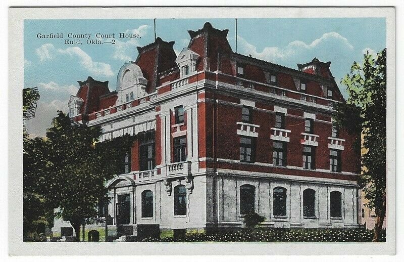 Enid, Oklahoma, Vintage Postcard View of Garfield County Court House 