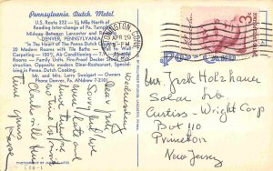 Pennsylvania Dutch Motel US Route 222 Denver PA 1959 postcard