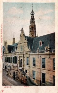 Netherlands Leiden Stadhuis Vintage Postcard 09.86