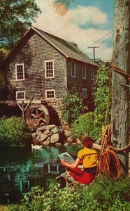 Vintage Postcard 1959 Old Grist Mill Spot Brewster Cape Cod Massachusetts MA