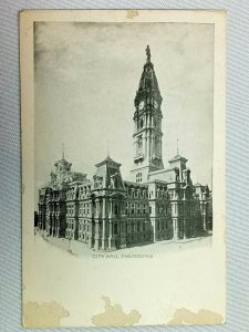 City Hall Street View Philadelphia PA Pennsylvania Vintage Postcard 1900's