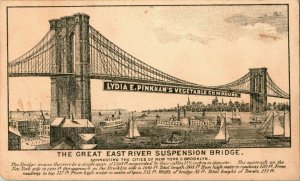 Advertising Trade Card Lydia Pinkham's Vegetable Compound East River Bridge M10