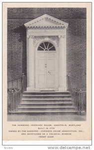 Front Door, The Hammond, Harwood House,  Annapolis, Maryland, 00-10s