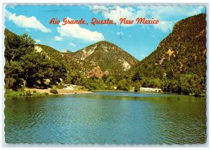 1989 Picnic Camp Banks Rio Grande Questa New Mexico NM Vintage Antique Postcard