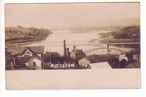 Real Photo, Pittston, Pennsylvania, Railroad and Auto Bridge,