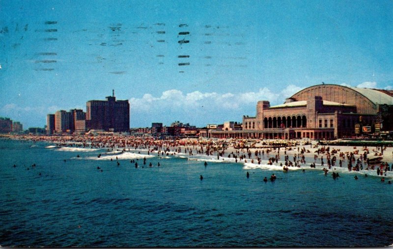 New Jersey Atlantic City Panoramic View Showing Convention Hall and Beach Fro...