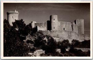 Mallorca Palma Castillo De Bellver Spain Gothic Style Real Photo RPPC Postcard