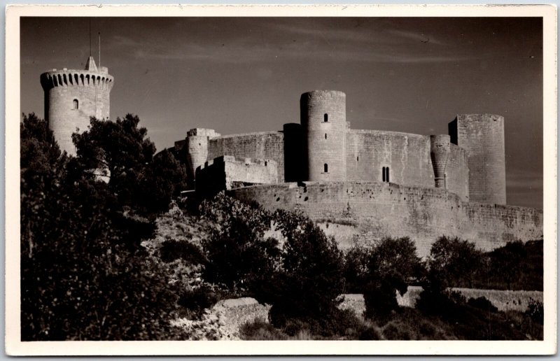 Mallorca Palma Castillo De Bellver Spain Gothic Style Real Photo RPPC Postcard