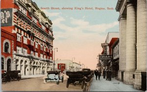 Scarth Street Regina Saskatchewan SK King's Hotel Rex Cigar Store Postcard H21