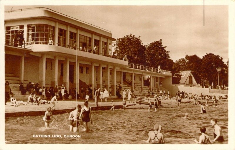 RPPC Bathing Lido Dunoon Scotland Vintage Swimmers Swimsuits Unused Postcard