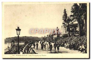 Old Postcard Monte Carlo Casino Terraces