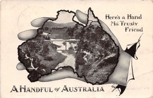 J43/ Australia Foreign Postcard c1940s Handful Trusy Friend Map  183