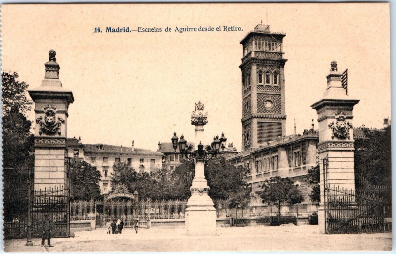 c1900s Madrid, Spain Aguirre School Retire SHARP Collotype Photo Postcard A81