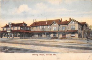 Monett Missouri birds-eye view Harbey Hotel antique pc DD3160