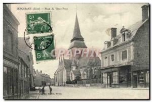 Postcard Old Serquigny Place Du Vieux Pont