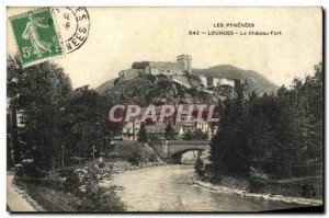 Old Postcard Lourdes Le Chateau Fort