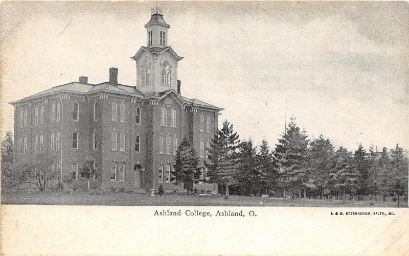 A24/ Ashland Ohio Postcard Ashland College C1910 Main Building Ottenheimer