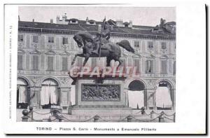 Old Postcard Torino Piazza S Carlo Emanuele Filiberto Monumento a