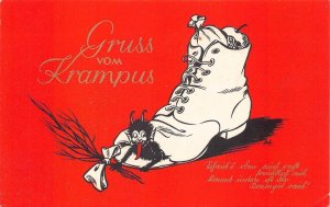GRUSS VOM KRAMPUS SANTA CLAUS CHRISTMAS AUSTRIA POSTCARD (c.1920s) 6